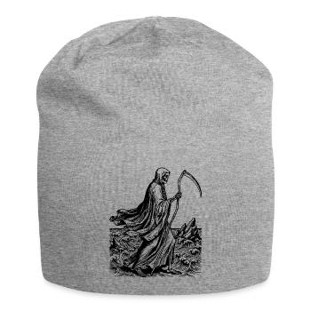 Sensenmann mit Sense am Meer - Jersey-Beanie - Grau meliert - Vorne