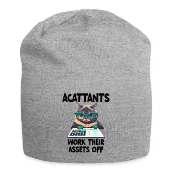 Funny Accountants Work Their Assets Off  - Jersey Beanie - heather grey - Front