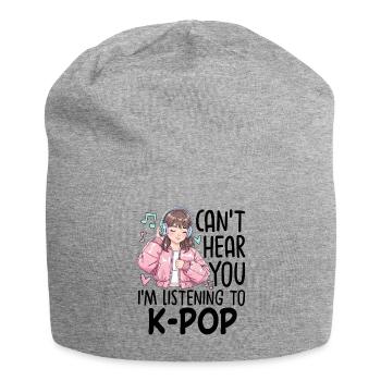 Can't Hear You In Listening To K-Pop - Jersey Beanie - heather grey - Front