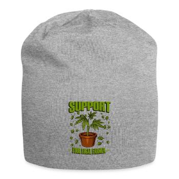 Support Your Local Farmer - Hemp Plant Outfit - Jersey Beanie - heather grey - Front