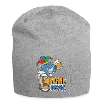Karnewal - Wal mit Bierkrug - Jersey-Beanie - Grau meliert - Vorne