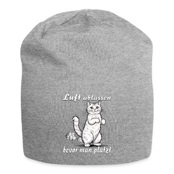 CAT Deflate before bursting - Jersey Beanie - heather grey - Front