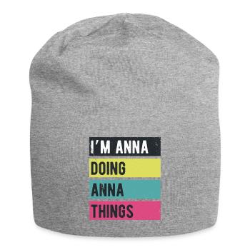 I’m Anna Doing Anna Things Retro Colors - Jersey Beanie - heather grey - Front