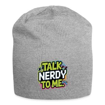 Talk Nerdy to me - Jersey-Beanie - Grau meliert - Vorne