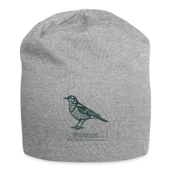 Silhouette du gui de la grive | Dessin ornithologique - Bonnet en jersey - gris chiné - Devant