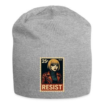 25 Cent Resistance Punk Woman in Cartoon Style - Jersey Beanie - heather grey - Front