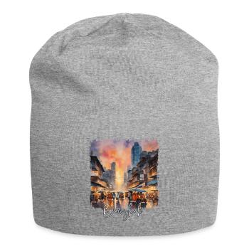 Bangkok Thailand, Bangkok Watercolor - Jersey Beanie - heather grey - Front