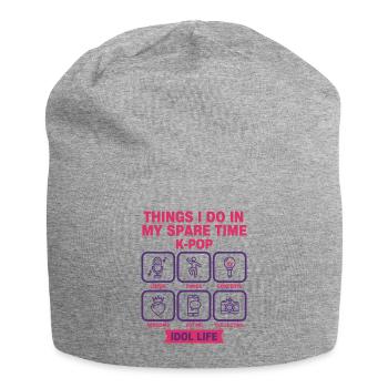 Dinge, die ich in meiner Freizeit tue, K-Pop-Idol-Leben - Jersey-Beanie - Grau meliert - Vorne
