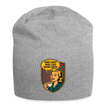 Avant le café – Rétro Meme - Bonnet en jersey - gris chiné - Devant
