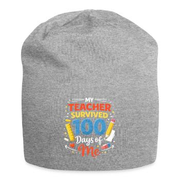 Lehrkraft Überlebt 100 Tage - Jersey-Beanie - Grau meliert - Vorne