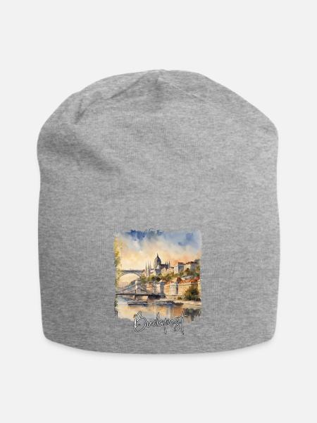 Budapest Watercolor, Budapest, Ungarn - Jersey-Beanie - Grau meliert
