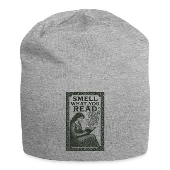 Riech was du liest | Büchergeruch - Jersey-Beanie - Grau meliert - Vorne