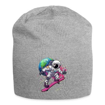 Astronaut Skateboard Earth - Jersey Beanie - heather grey - Front