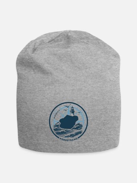 Nordstrand | Wenn die Insel ruft - Wellen Nordsee - Jersey-Beanie - Grau meliert