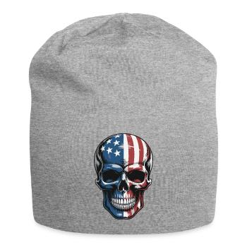 USA Totenkopf - Design du Crâne Patriote - Bonnet en jersey - gris chiné - Devant