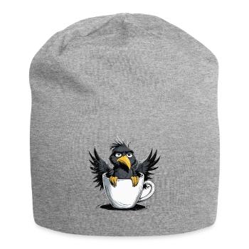 Morning grouch coffee no desire raven bad mood - Jersey Beanie - heather grey - Front