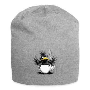 Morning grouch coffee no desire raven bad mood - Jersey Beanie - heather grey - Front