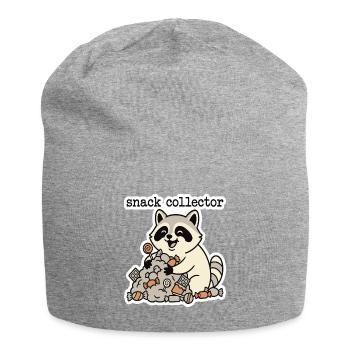 Motif du raton laveur collectionneur de snacks - Bonnet en jersey - gris chiné - Devant