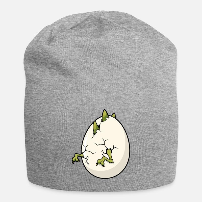 Ostern mit gebrochener Eiblüte - Jersey-Beanie - Grau meliert