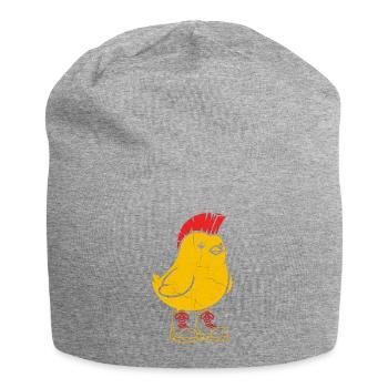 Punk-Küken mit roten Schuhen - Jersey-Beanie - Grau meliert - Vorne