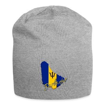 Barbados-Flaggenkarte, ich liebe Barbados - Jersey-Beanie - Grau meliert - Vorne