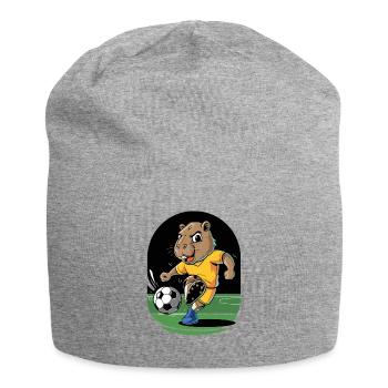  Lustiges Fußball Nagetier Maskottchen Tierischer - Jersey-Beanie - Grau meliert - Vorne