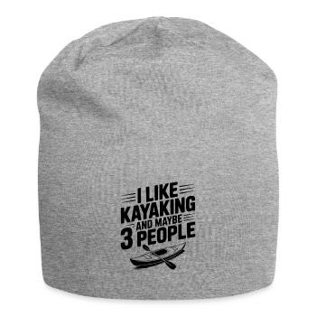 Ich mag Kajakfahren und vielleicht drei Leute - Jersey-Beanie - Grau meliert - Vorne