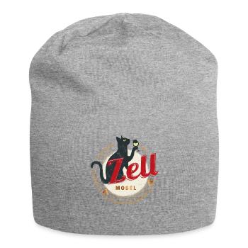 Zell mit Katze Vintage Mosel Rheinland-Pfalz - Jersey-Beanie - Grau meliert - Vorne