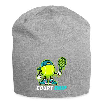 Court Tennis Cartoon - Jersey Beanie - heather grey - Front