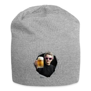 Marie Curie tient une bière - Bonnet en jersey - gris chiné - Devant