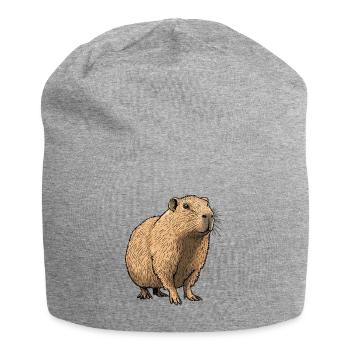 Nature Tones Capybara Illustration - Jersey Beanie - heather grey - Front