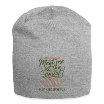 Pickleball Court Meet Me At The Court Play Hard - Jersey Beanie - heather grey - Front
