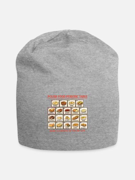 Polnisches Periodensystem - Jersey-Beanie - Grau meliert