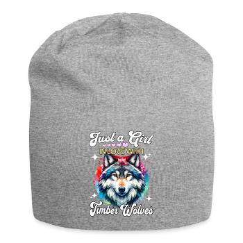 Fille Loup Gris Loup Bois - Bonnet en jersey - gris chiné - Devant