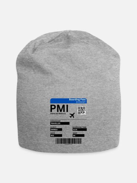 Mallorca Flugticket Design Boarding Pass Shirt - Jersey-Beanie - Grau meliert
