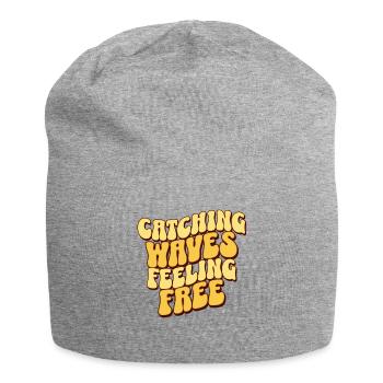 Prendre les vagues se sentir libre - Bonnet en jersey - gris chiné - Devant