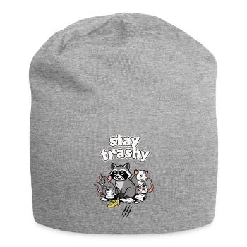 Restez vulgaires. Raton laveur drôle - Bonnet en jersey - gris chiné - Devant