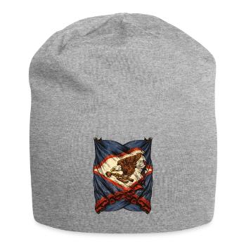 Vintage Eagle Flag Emblem with Rifle - Jersey Beanie - heather grey - Front