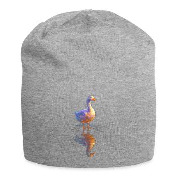 Watercolor duck at the pond - Jersey Beanie - heather grey - Front