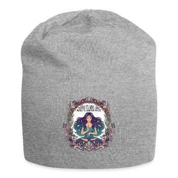 Vielleicht ist es Woo-Woo, vielleicht ist es Quantenphysik-Frau - Jersey-Beanie - Grau meliert - Vorne