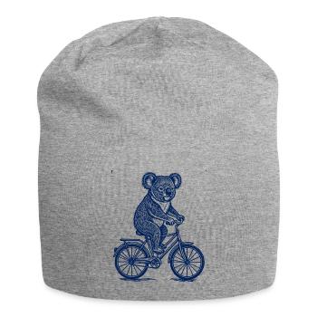 Koala auf Fahrrad Vintage Tier Illustration - Jersey-Beanie - Grau meliert - Vorne