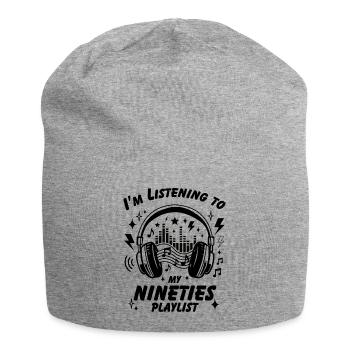 Ich höre meine Neunziger-Playlist - Jersey-Beanie - Grau meliert - Vorne