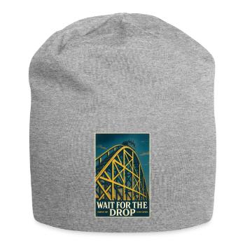 Warte auf den Drop | Achterbahn Thrill - Jersey-Beanie - Grau meliert - Vorne