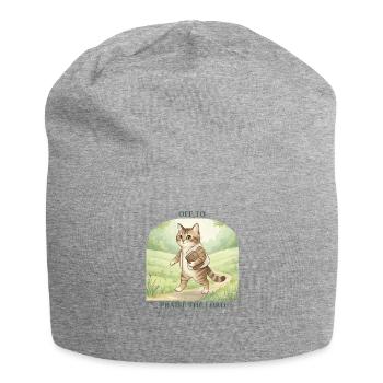 To praise the Lord Christian Cat - Jersey Beanie - heather grey - Front
