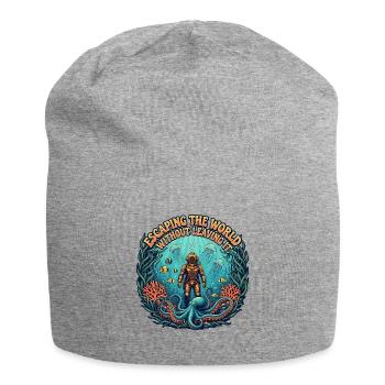 Escaping the world under water | Diving - Jersey Beanie - heather grey - Front