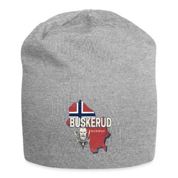 Carte du buskerud dans la province rétro de Norvège - Bonnet en jersey - gris chiné - Devant