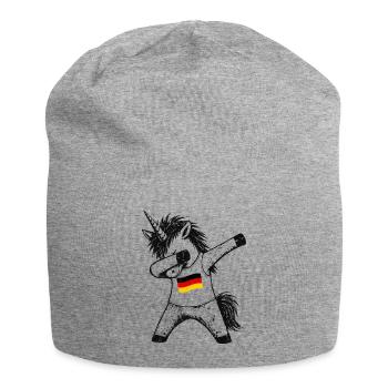 Dabbing Unicorn Germany Fan - Jersey Beanie - heather grey - Front
