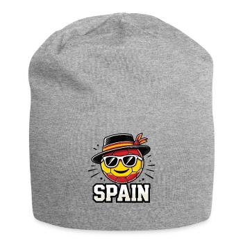 Soccer Ball with Spain Flag Funny Ball - Jersey Beanie - heather grey - Front