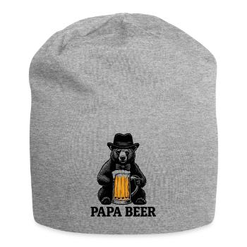 Papa Beer Father Bear Beer Humor Gift Idea - Jersey Beanie - heather grey - Front