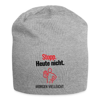 Stopp - Jersey-Beanie - Grau meliert - Vorne